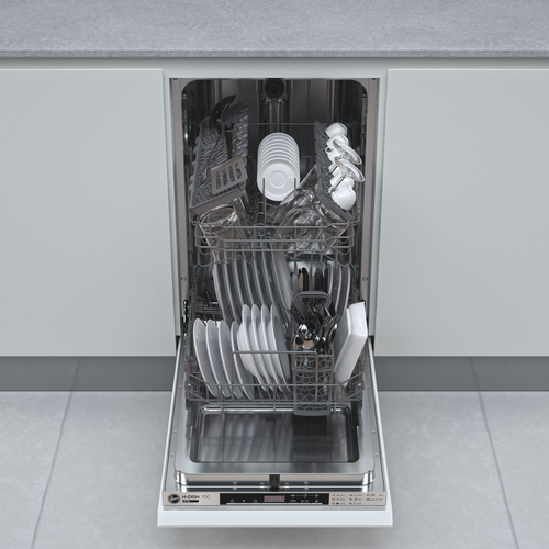 Hoover Hdih 2T1047-80 Slimline Fully Integrated Dishwasher, Silver/Grey - image 2