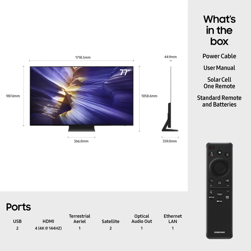 Samsung S93F 77" 4K Ultra HD OLED Smart TV [2025] - QE77S93F, Black - image 5