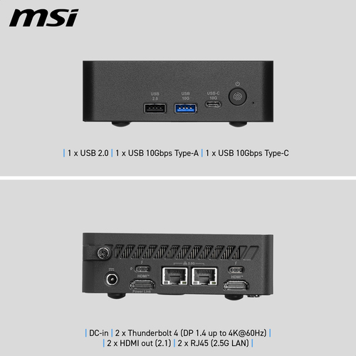 MSI Cubi NUC AI+ 3MG-005BEU barebone, afbeelding 2