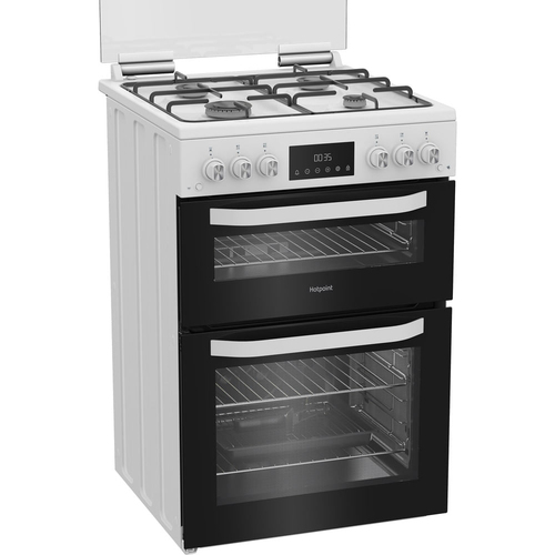 Hotpoint HDG6GDCW 60cm wide Double Oven Gas Cooker - White - image 3
