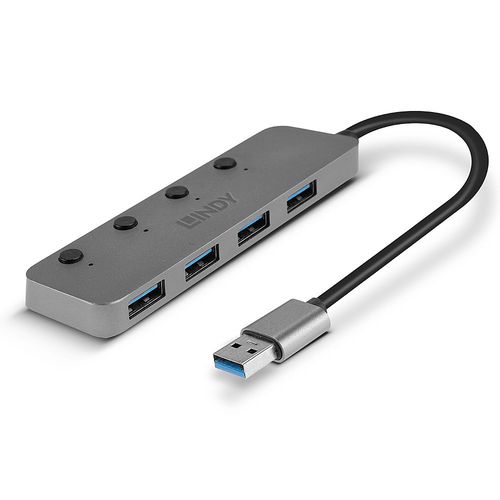 Lindy 4 Port USB 3.0 Hub with On/Off Switches - image 4