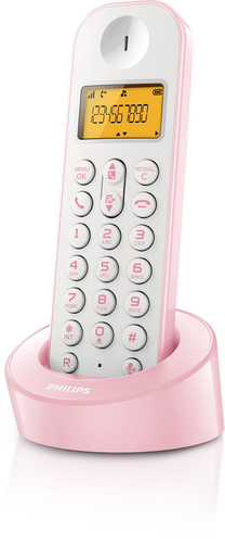 Philips D1201WP/FR telephone DECT telephone Caller ID Pink, White