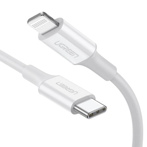 Cable USB-C a Lightning 1 Metro Certificado MFi Carga Rápida 60W 480 Mbps PD Conector C94 Adecuado para iPhone iPad y iPod Protección Integrada Caja de ABS Cubierta de TPE Color Blanco 10493 - 10493