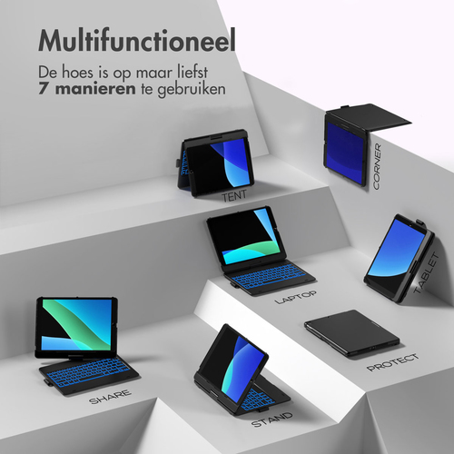 Accezz 360 Slim Keyboard Bookcase QWERTY iPad 10.2 inch (2019/2020/2021) / iPad Pro 10.5 (2017) - Zwart, afbeelding 5
