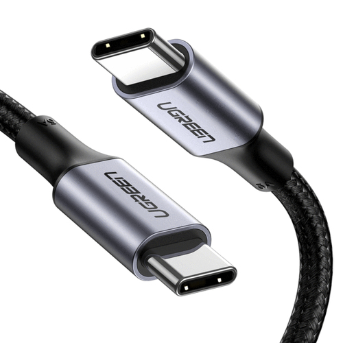 Cable USB-C a USB-C 2 Metros Carga Rápida de hasta 100W Transferencia de datos 480 Mbps PD30 QC40/30/20 FPC AFC Protección Integrada Caja de Aluminio Nylon Trenzado Amplia Compatibilidad Color Negro 70429 - 70429