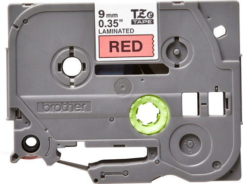 Original Brother P-Touch TZE421 9mm Gloss Tape - Black on Red - image 2