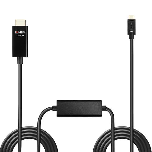 Lindy 5m USB Type C an HDMI Adapterkabel met HDR, afbeelding 2