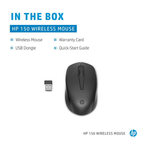 HP 150 Wireless Optical Mouse, Black - image 8