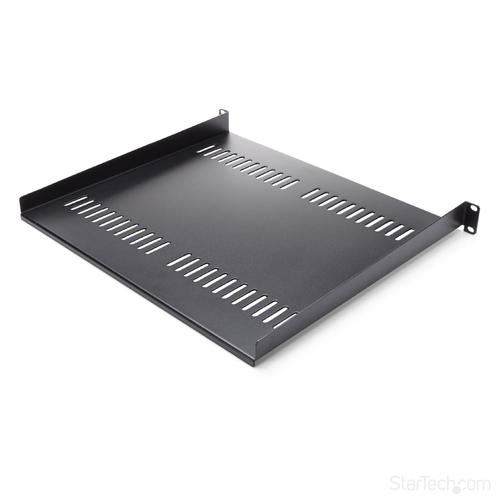 StarTech.com 1U Vented Server Rack Cabinet Shelf - Fixed 16 Deep Cantilever Rackmount Tray for 19 Data/AV/Network Enclosure w/Cage Nuts Rackhylde Sort – billede 2