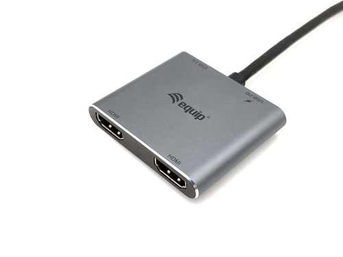 Equip Adapter USB-C -> 2xHDMI,USB-A3.0,PD 4K30Hz 0.15m si, afbeelding 6
