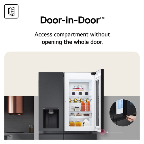 LG GSXE91BSAD Door In Door Instaview American Fridge Freezer With Ice & Water Non Plumbed - Stainless Steel - image 7