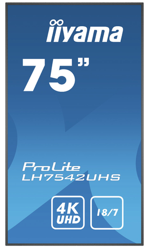 iiyama ProLite LH7542UHS-B3 189,2 cm (74,5 Zoll) Digital-Signage-Display - Cortex A73 - 3 GB - 3840 x 2160 - 500 cd/m² - 2