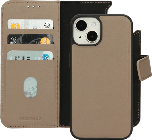 Mobiparts Leather 2 in 1 Wallet Case Apple iPhone 14 Taupe – image 1