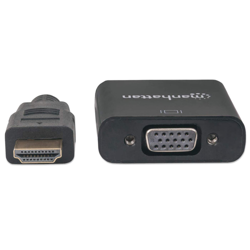 Manhattan Cable convertidor HDMI a VGA, 1080p, 30 cm, macho a hembra, entrada de alimentación Micro-USB (si se requiere), negro, garantía 3 años, equivalente a HD2VGAE2 imagen 3