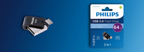 Philips FM64FD70B/00 USB-Stick 64 GB USB Typ-A 2.0 Schwarz