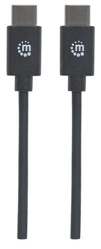 Manhattan Cable USB-C a USB-C, 2 m, USB 2.0, 480 Mbps, carga rápida de 3 A, Hi-Speed USB, negro, garantía de por vida, equivalente a USB2CC2M imagen 4
