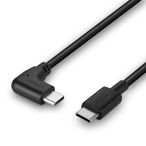 LINDY USB 2.0 Type C Kabel, 90° gewinkelt 1m, afbeelding 5