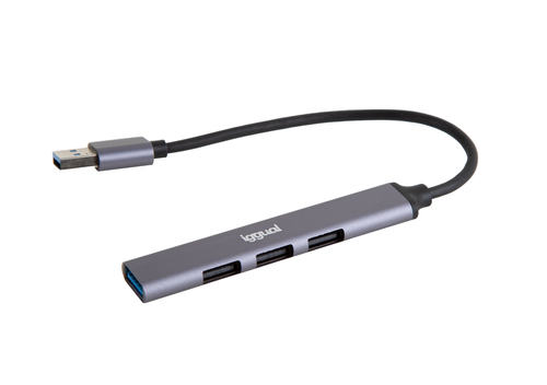 iggual IGG318454 interface hub USB 3.2 Gen 1 (3.1 Gen 1) Type-A 5000 Mbit/s Grey
