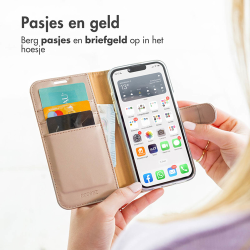 Accezz Wallet Softcase Bookcase Samsung Galaxy A42 - Goud, afbeelding 2