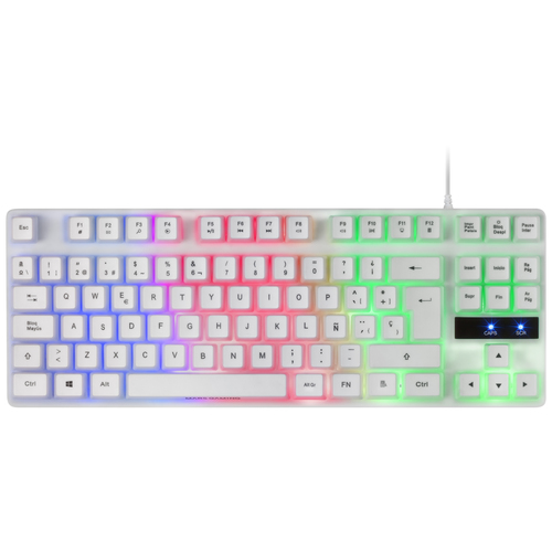 Mars Gaming MK02 White Gaming Keyboard H-Mech FRGB TKL Antighosting Spanish Language