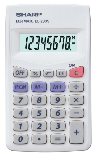 Sharp EL-233S Lommeregner (8 cifre) Hvid