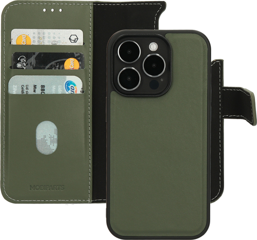 Mobiparts Leather 2 in 1 Wallet Case Apple iPhone 14 Pro Green