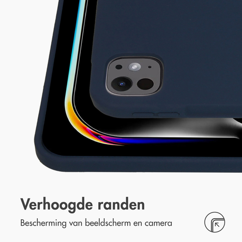 Accezz Liquid Silicone Backcover met penhouder iPad Pro 13 (2024) M4 - Donkerblauw, afbeelding 5