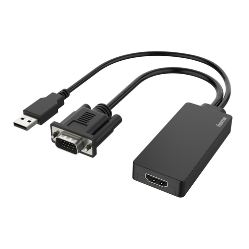 Hama 00200342 видео кабель адаптер 0,15 m USB Type-A + VGA (D-Sub) HDMI Черный