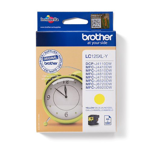 Original Brother LC125XLY High Capacity Yellow Ink Cartridge - image 1