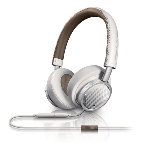 Philips Fidelio M1WT/28 headphones/headset Wired Head-band Beige, White