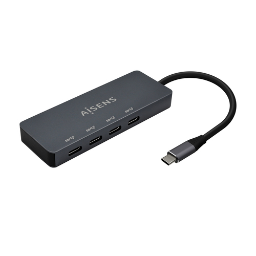 AISENS USB3.2 Gen1 5G USB-C Hub, USB-C/M-4xUSB-C/H, Grey, 15cm