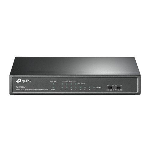 TP-Link TL-SF1008LP сетевой коммутатор Неуправляемый Fast Ethernet (10/100) Питание по Ethernet (PoE) Черный