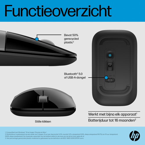 HP Z3700 Dual SLV Wireless Mouse EURO Muis Zilver – Foto 6 van 9