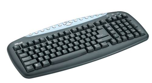 Trust KB-1150 keyboard PS/2 Turkish Black, Blue, White