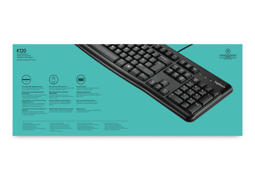 Logitech K120 for Business teclado Oficina USB QWERTY Internacional de EE.UU. Negro