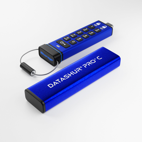 ISTORAGE DATASHUR PRO+C FIPS 140-3 LEVEL 3-SECURE PIN PROTECTED USBC FLASH DRIVE