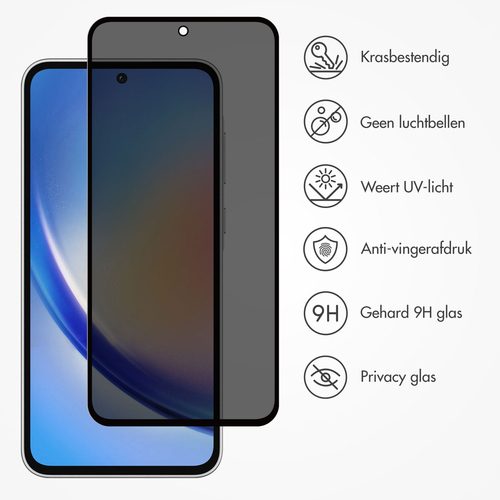 Accezz Gehard Glas Privacy Screenprotector Samsung Galaxy A35 / A55 - Transparant, afbeelding 4