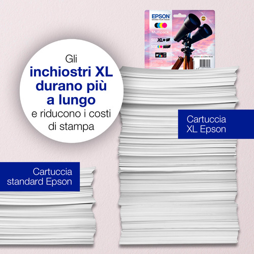 Epson 502 – Multipack nero + ciano + magenta + giallo originale (Binocolo)