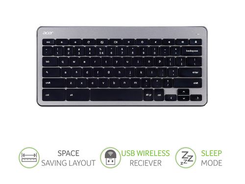 Acer Chrome Wireless Keyboard and Mouse Silver – image 3