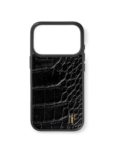 iDeal of Sweden Vegan Leather Case MagSafe iPhone 17 Pro Black Croco