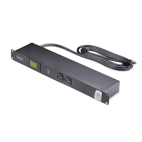 8-OUTLET HORIZONTAL RACK MOUNT METERED PDU, 1U SERVER POWER STRIP W/SURGE PROTEC