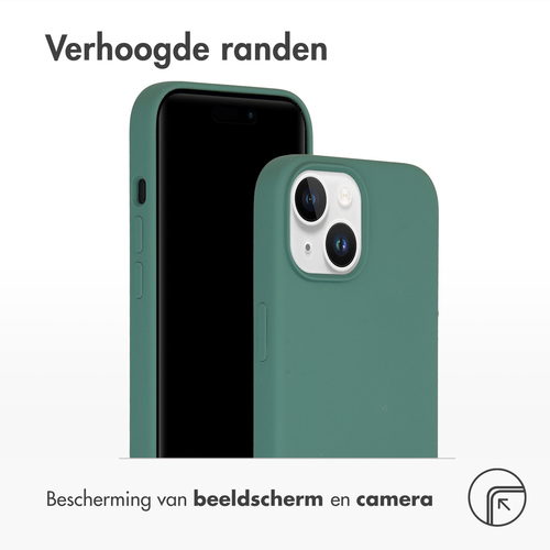 Accezz Liquid Silicone Backcover iPhone 15 Telefoonhoesje Groen, afbeelding 4