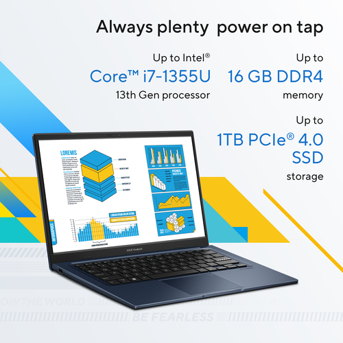 ASUS Vivobook 14 X1404VA-EB1437W Intel® Core™ i7 i7-1355U Laptop 35.6 cm (14") Full HD 16 GB DDR4-SDRAM 512 GB SSD Wi-Fi 6 (802.11ax) Windows 11 Home Blue QWERT – image 8