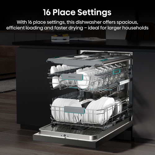 Hisense HS663A90BXUK Full Size Dishwasher - Black Inox – image 5