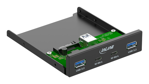 InLine 33456C Hard Drive Backplane 8,89 cm (3.5") I/O ports panel Schwarz