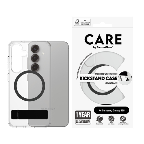 PanzerGlass CARE™ by PanzerGlass® Kickstand Case Transparent w. Qi Samsung Galaxy S25 – image 2