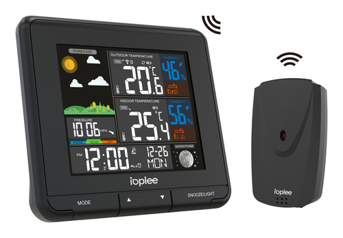 IOPLEE SIC637K digital weather station Black LCD Battery – image 2