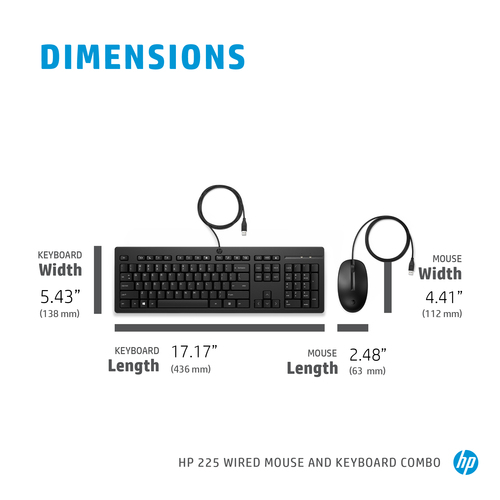 HP 225 Wired Mouse and Keyboard Combo – image 2