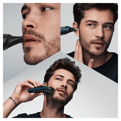Braun All-in-one 9-in-1 Trimmer MGK5280 Men Beard Trimmer, Body Grooming Kit & Hair Clipper, Black/Blue – image 9