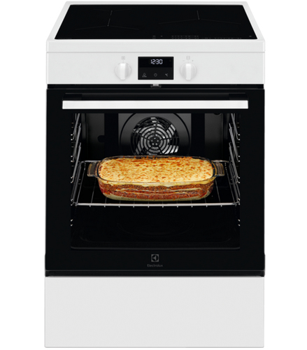 Electrolux LKI64850BW Freestanding cooker Electric Zone induction hob Black, White